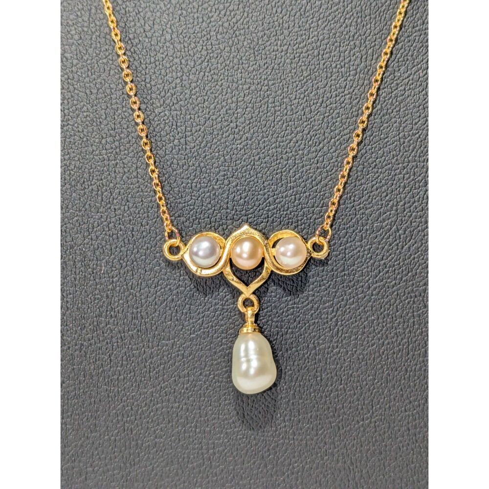 Pearl Gold Bar Necklace